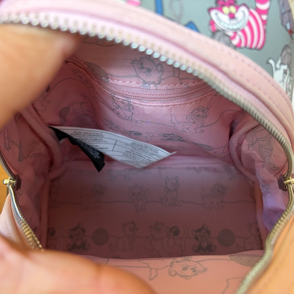 Loungefly Disney Cats Gray Pink Mini Backpack - Picture 14 of 16